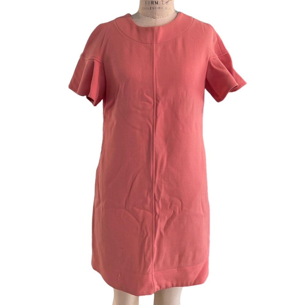 Lela Rose Pink Short Sleeve Crepe Dress